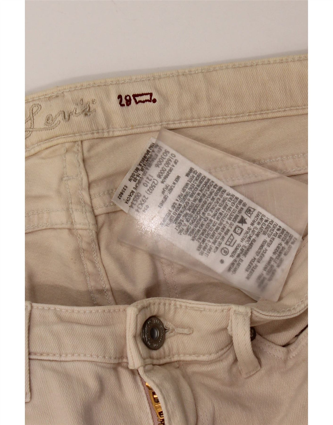 Levi's Herren Skinny Jeans W29 L34 Beige Baumwolle
