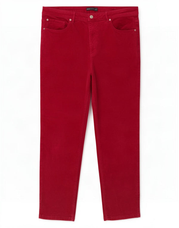 Marks & Spencer Damen Slim Cordhose UK 18 XL W34 L27 Rosa Baumwolle