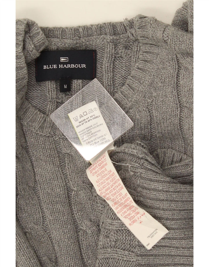 MARKS & SPENCER Herren Blauer Harbor-Pullover mit Rundhalsausschnitt Mittelgrau