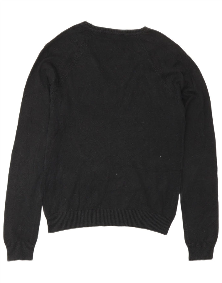Zara Damen-Pullover mit V-Ausschnitt, Gr. 14, Schwarz