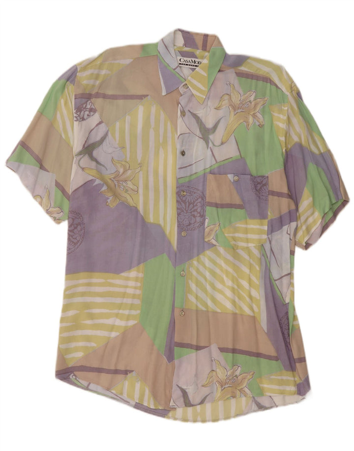 CASA MODA Herren-Kurzarmhemd, groß, mehrfarbig, Patchwork