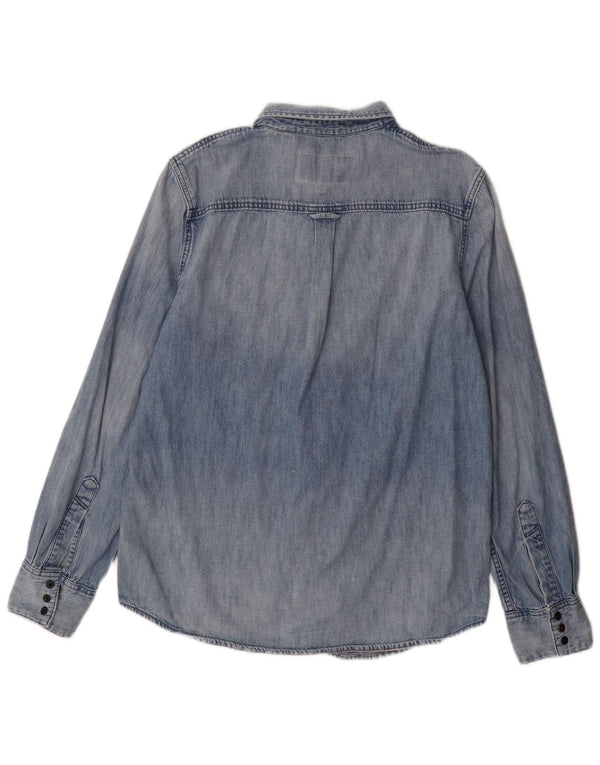 Superdry Herren-Jeanshemd XL aus blauer Baumwolle