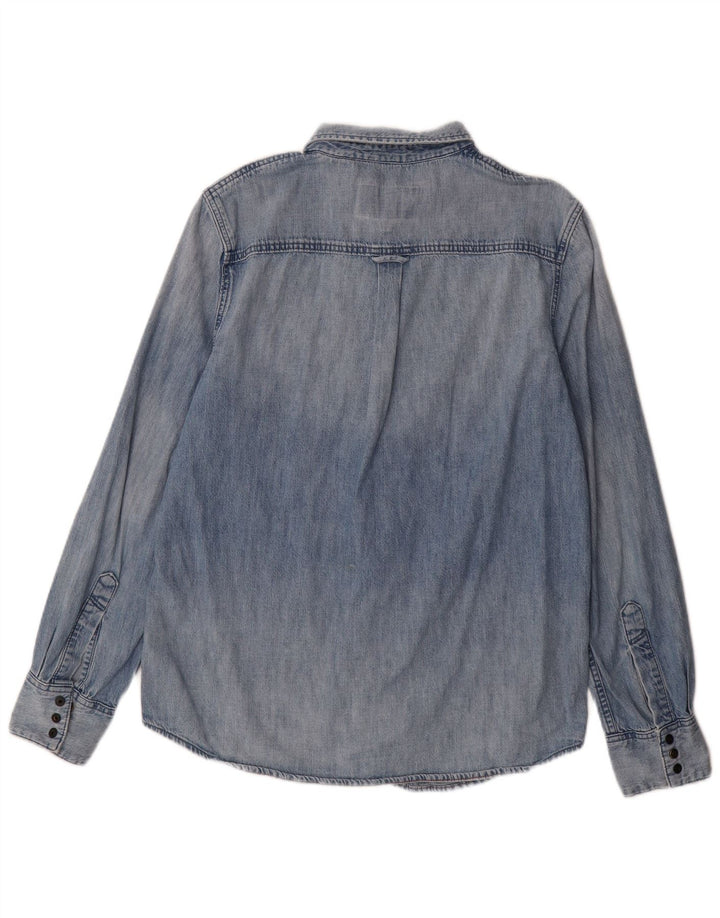 Superdry Herren-Jeanshemd XL aus blauer Baumwolle