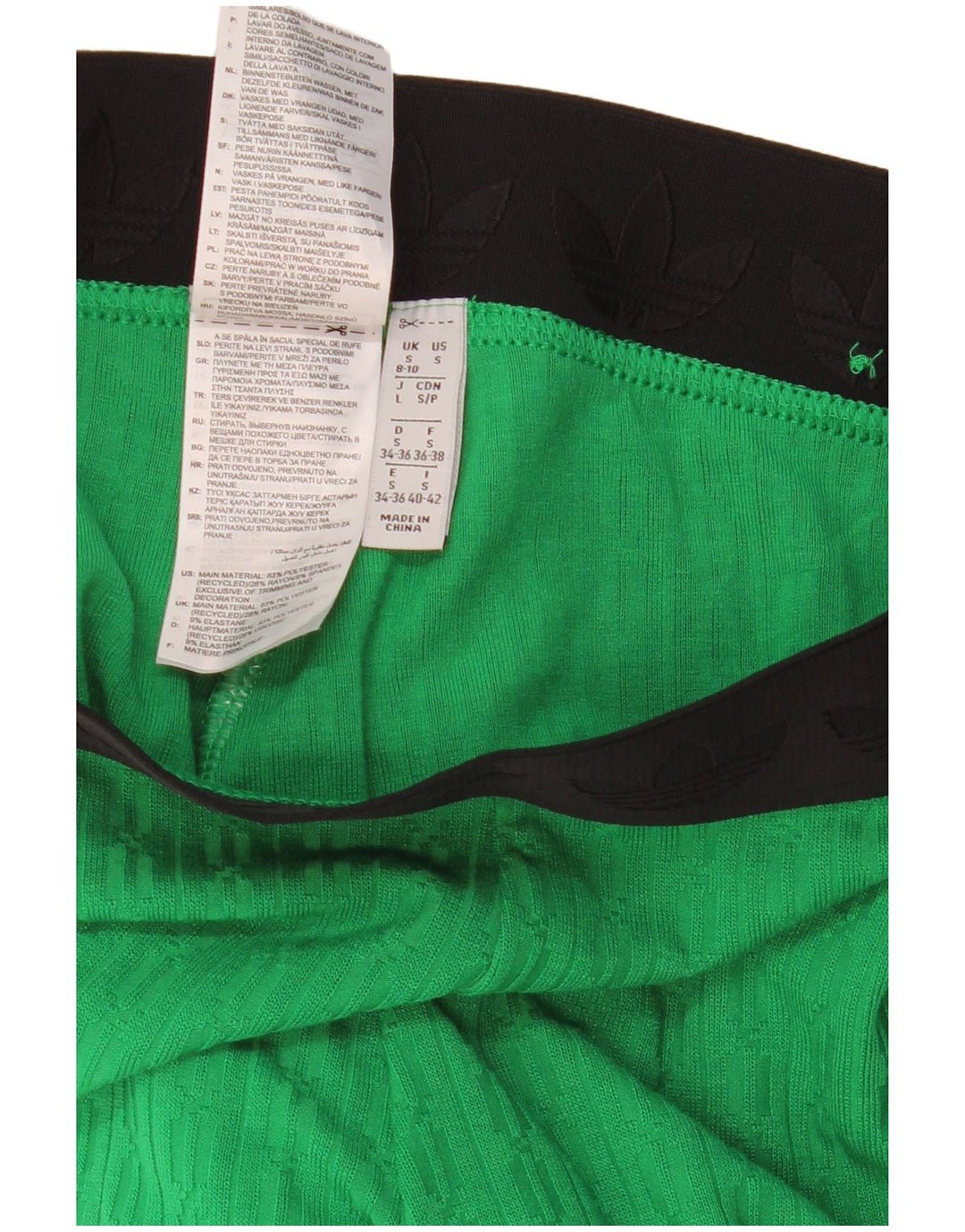 ADIDAS Damen Leggings UK 8/10 Small Grün Colourblock Polyester