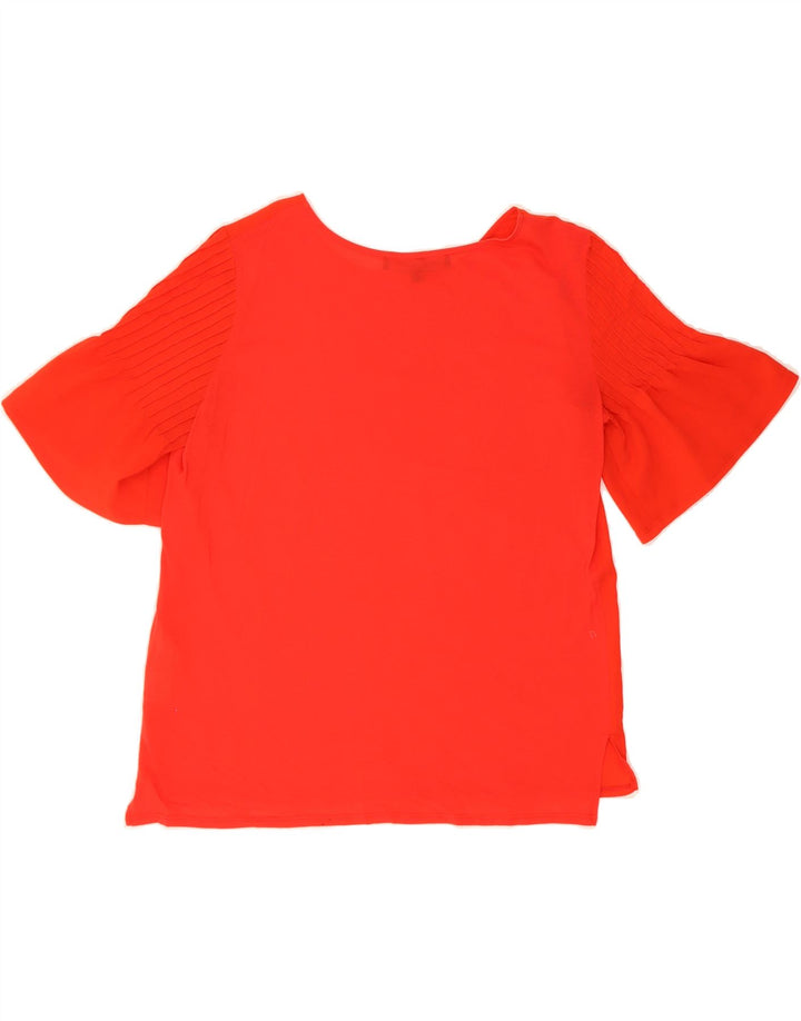 FRENCH CONNECTION Womens 3/4 Sleeve Blouse Top UK 14 Medium Red Polyester Vintage French Connection and Second-Hand French Connection from Messina Hembry 