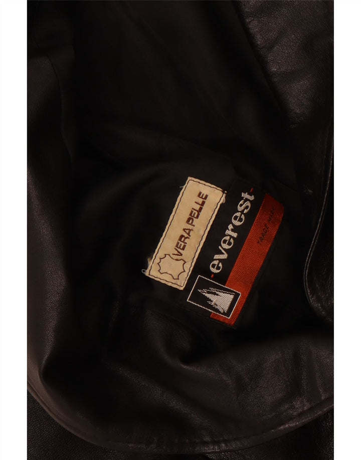 Everest Damen-Blazerjacke aus Leder mit 2 Knöpfen, UK 14, mittelschwarzes Leder