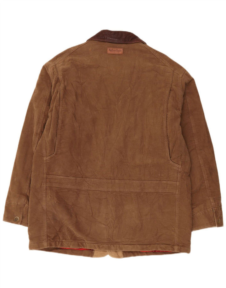 Marlboro Classics Herren Wildlederjacke UK 40 Großes braunes Leder