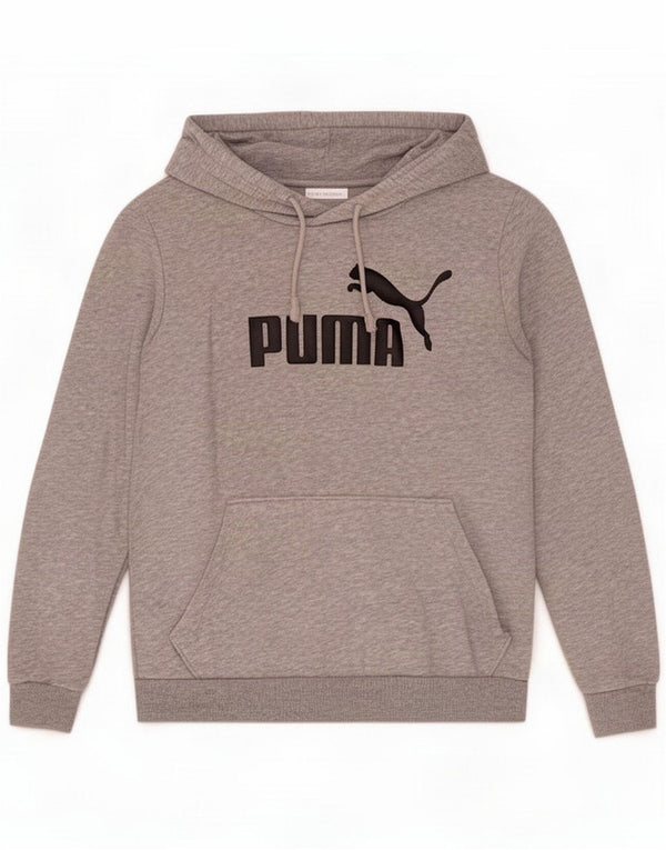 Puma Womens Graphic Hoodie Jumper UK 12 Mittelgraue Baumwolle