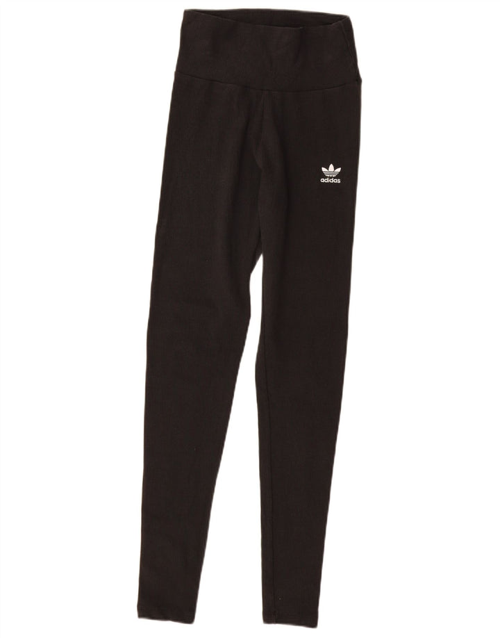 ADIDAS Damen Leggings UK 8 Small Schwarz