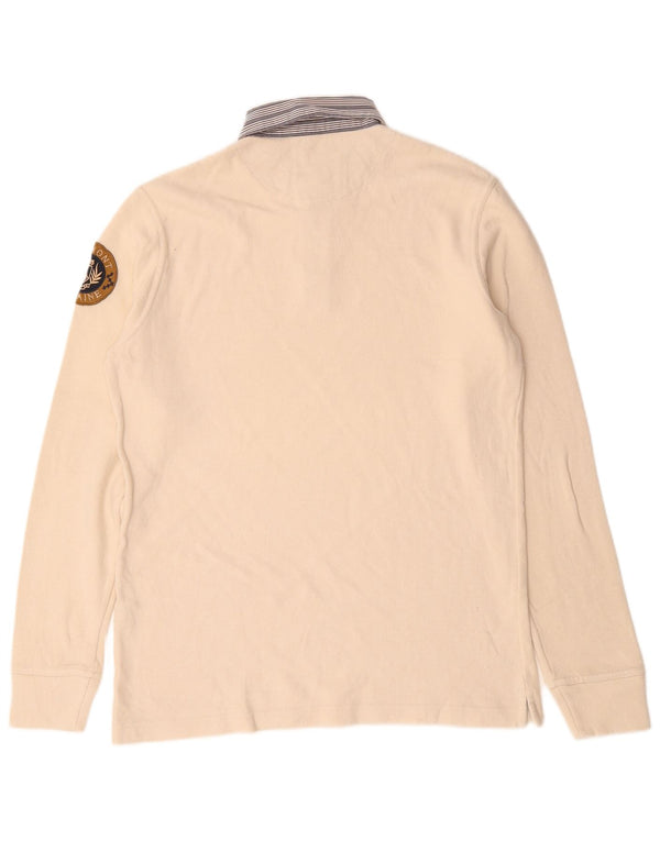 Harmont & Blaine Herren-Langarm-Rugby-Poloshirt mit normaler Passform, Mittelbeige