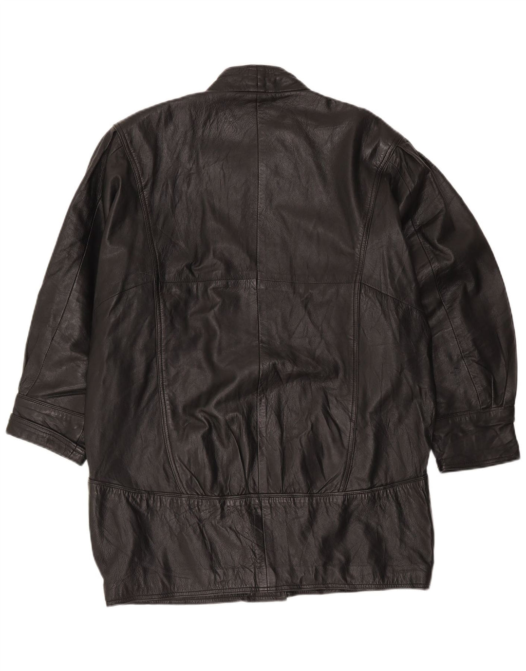 Pierce Arrow Damen Übergroßer Ledermantel EU 42 Large Schwarz