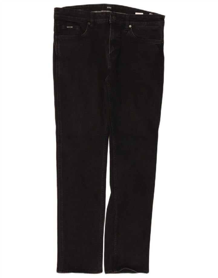 Hugo Boss Herren Slim Jeans W32 L30 Schwarze Baumwolle