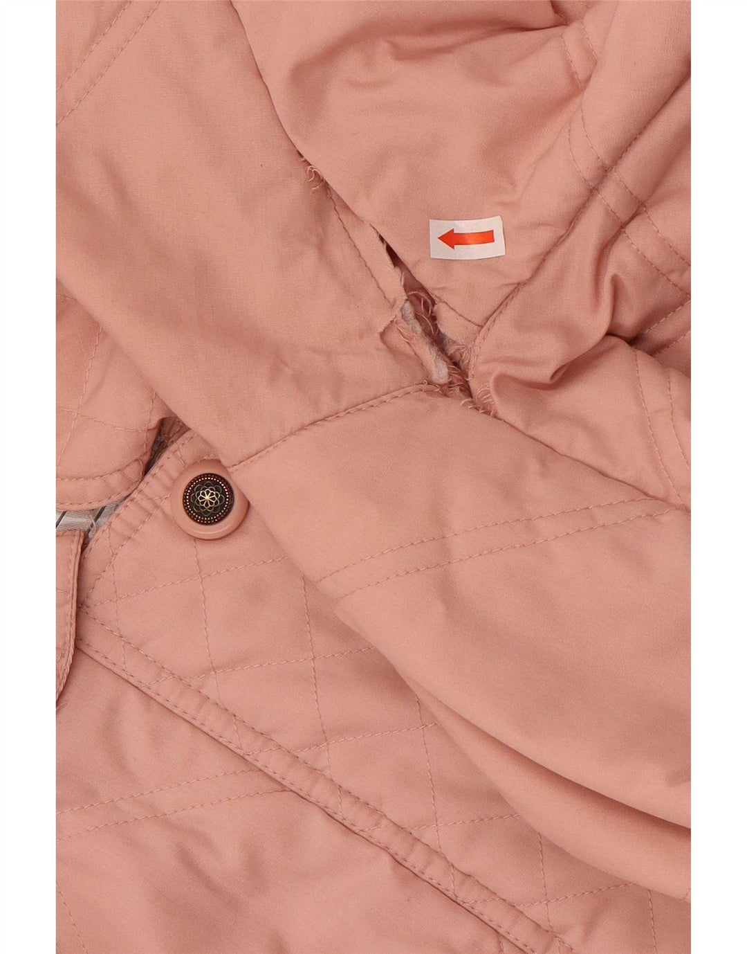 Vintage Damen Loose Fit Gepolsterter Mantel UK 14/16 Großes Rosa Polyester