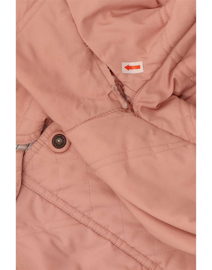 Vintage Damen Loose Fit Gepolsterter Mantel UK 14/16 Großes Rosa Polyester