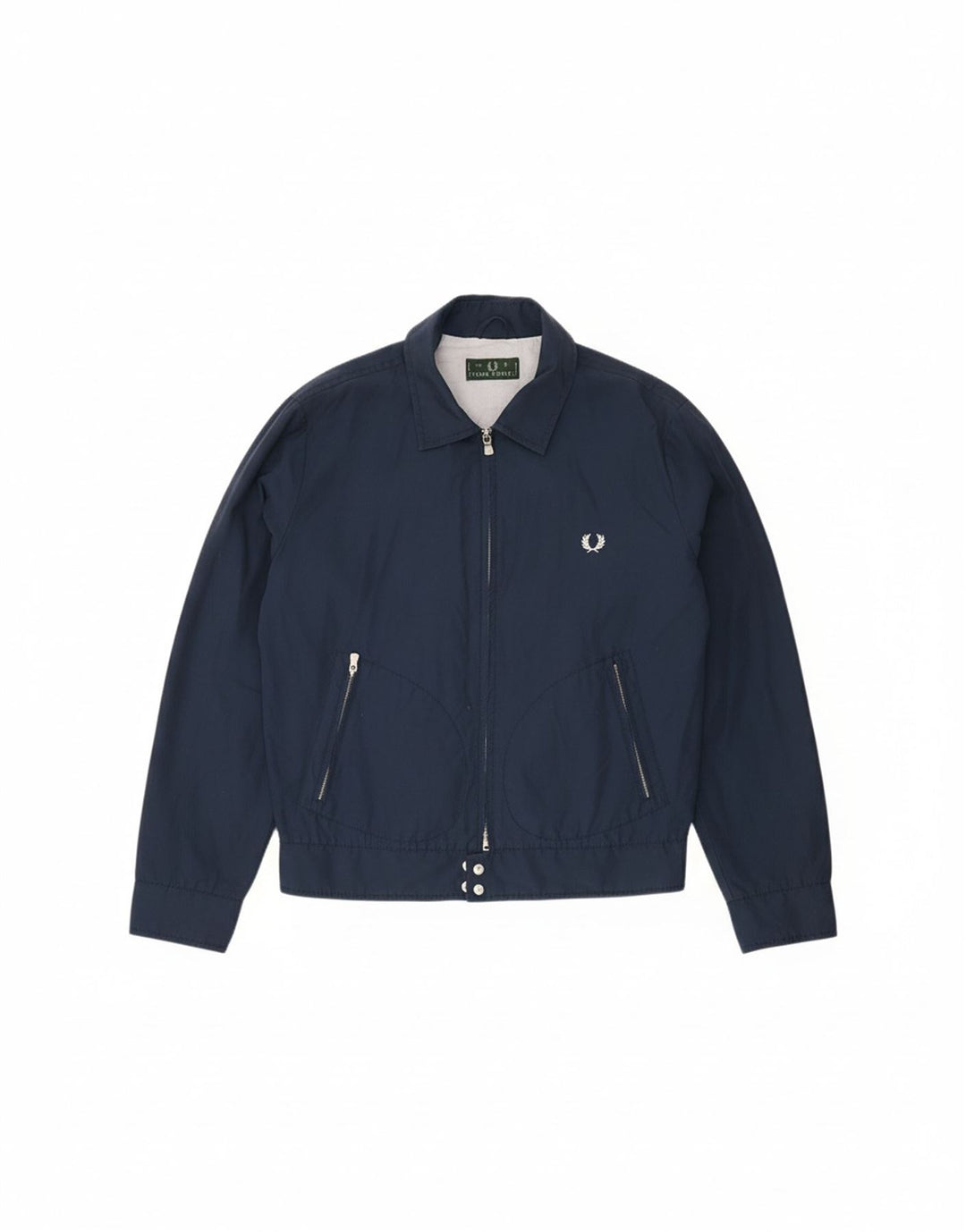 FRED PERRY Herren Bomberjacke UK 40 Große marineblaue Baumwolle