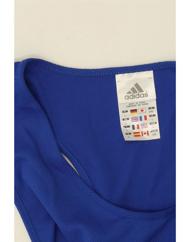 Adidas Herren-Weste, großes, blaues Farbblock-Polyester