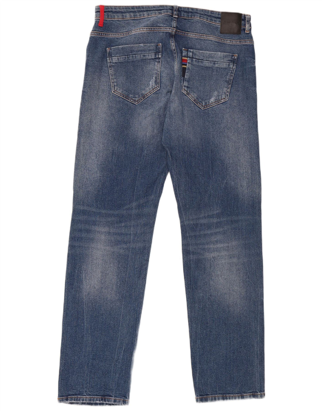 Desigual Herren Distressed Straight Jeans W36 L32 Blaue Baumwolle