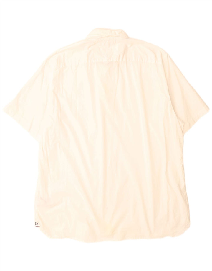 Tommy Hilfiger Herren Kurzarmhemd 2XL Weiße Baumwolle