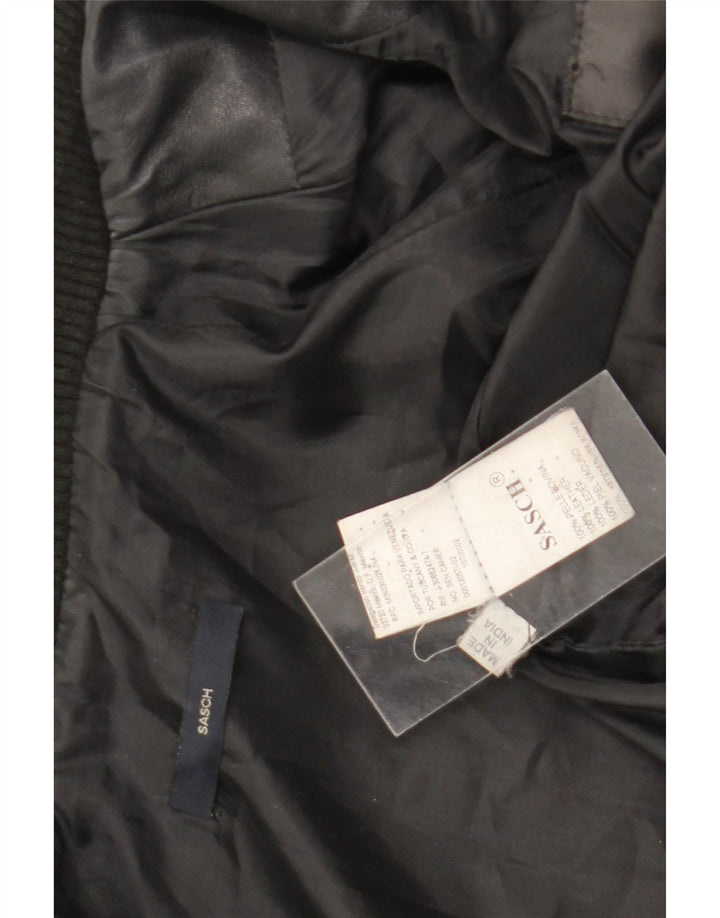 Sasch Damen Crop Lederjacke UK 14 Medium Schwarz
