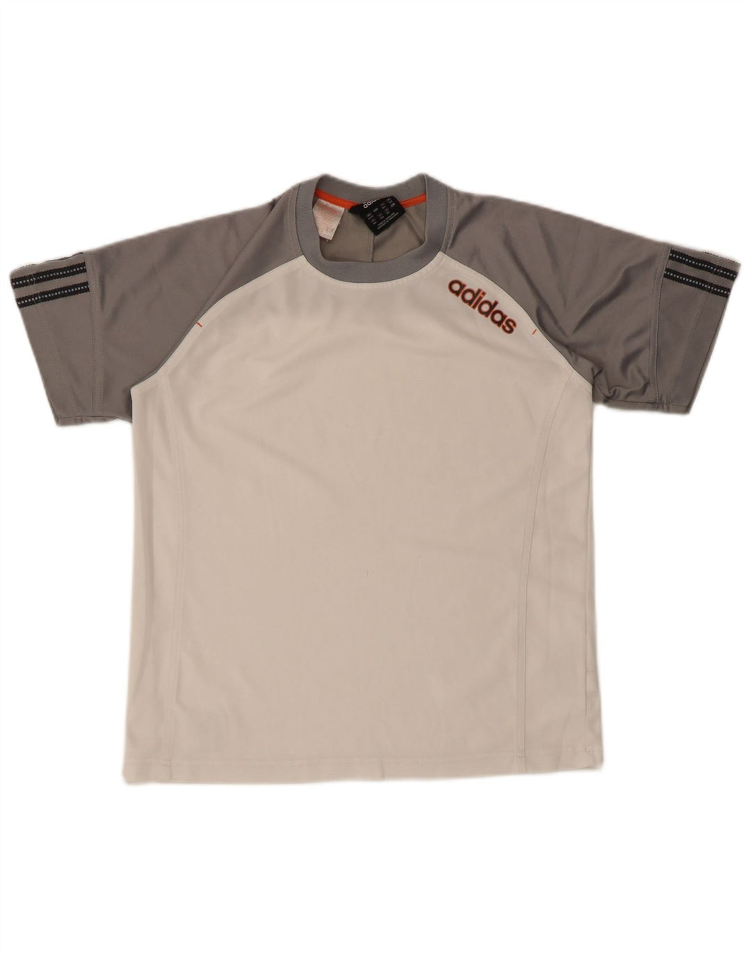 ADIDAS T-Shirt-Oberteil für Jungen, 13–14 Jahre, weißes Colourblock-Polyester