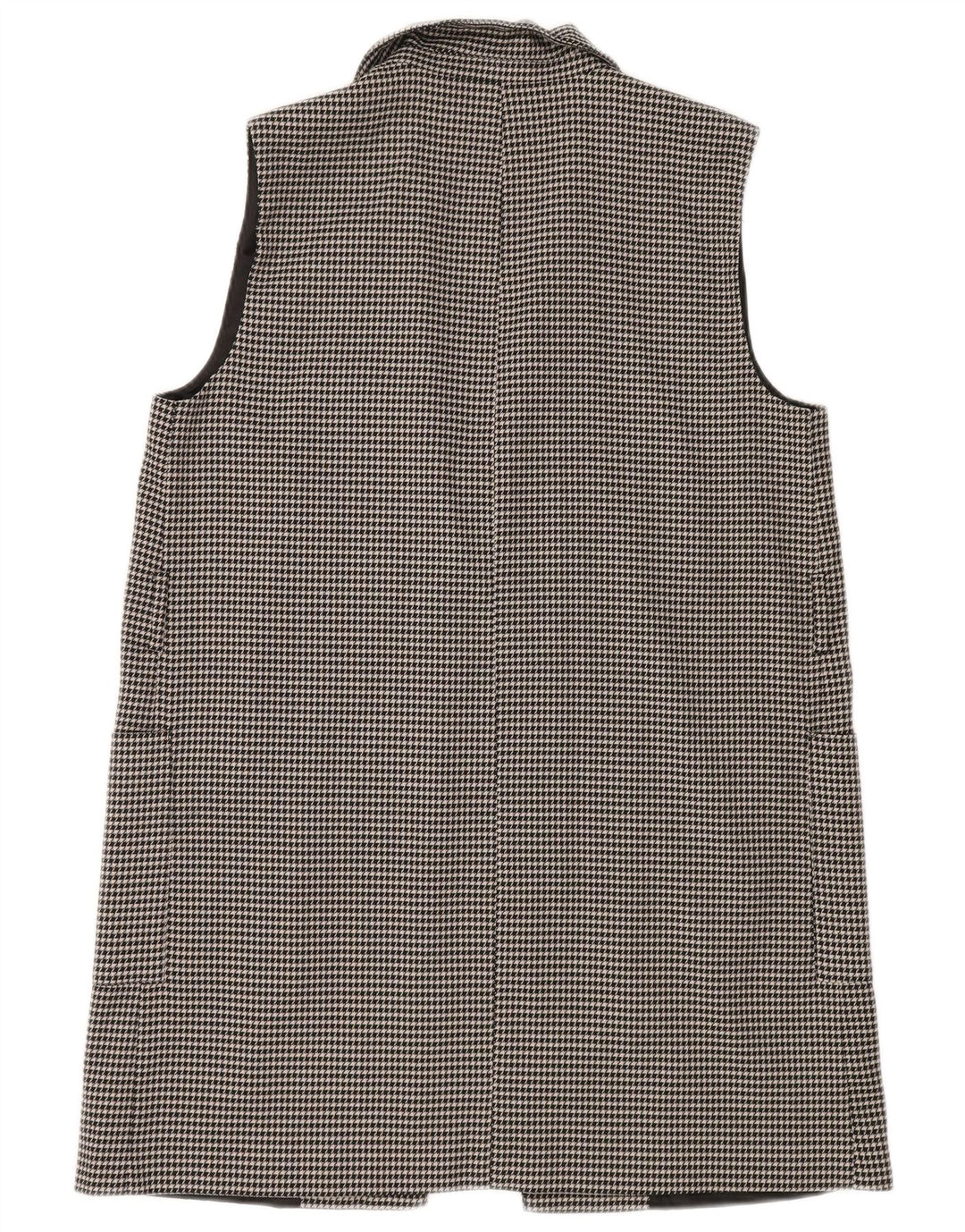 Zara Damen Longline Open Blazer Jacke UK 14 Medium Black Houndstooth