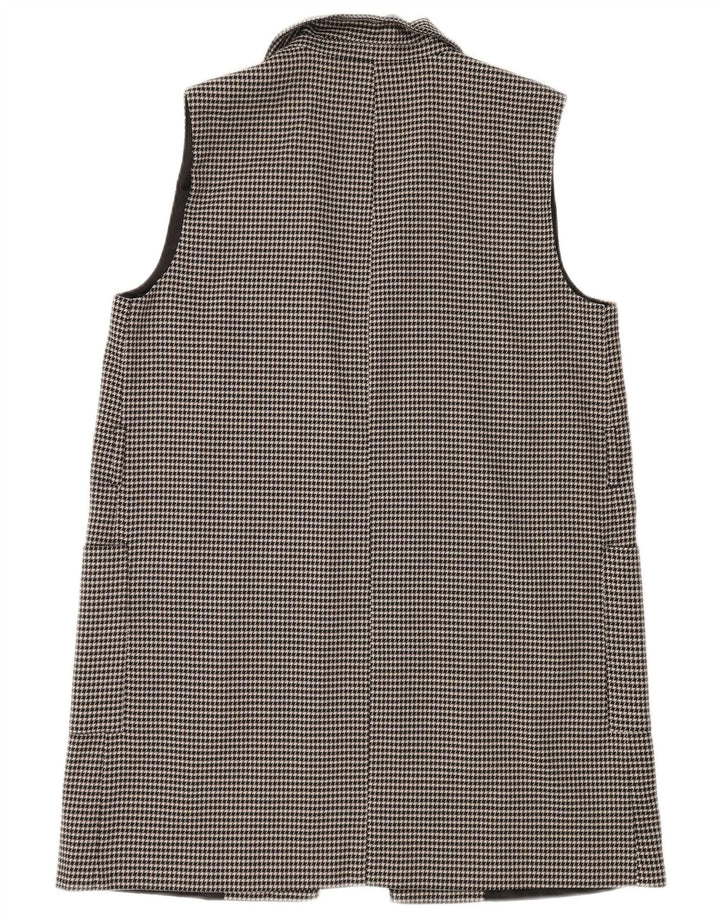 Zara Damen Longline Open Blazer Jacke UK 14 Medium Black Houndstooth