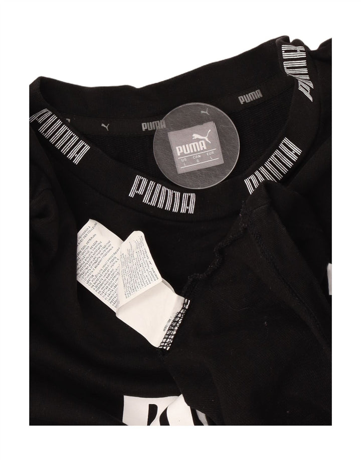 Puma Herren T-Shirt mit Grafik, groß, aus schwarzer Baumwolle