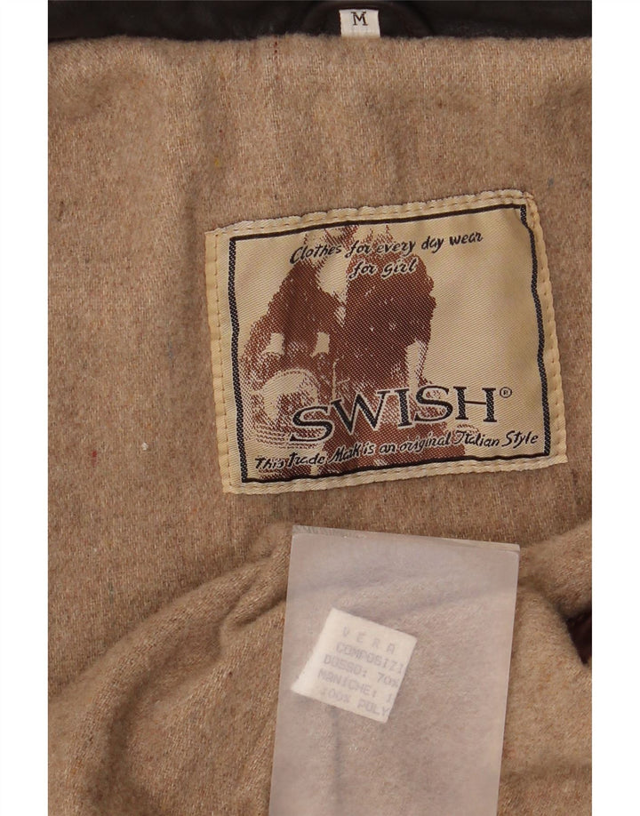 Swish Damen-Übergröße-Lederjacke, UK 14, mittelbraunes Leder