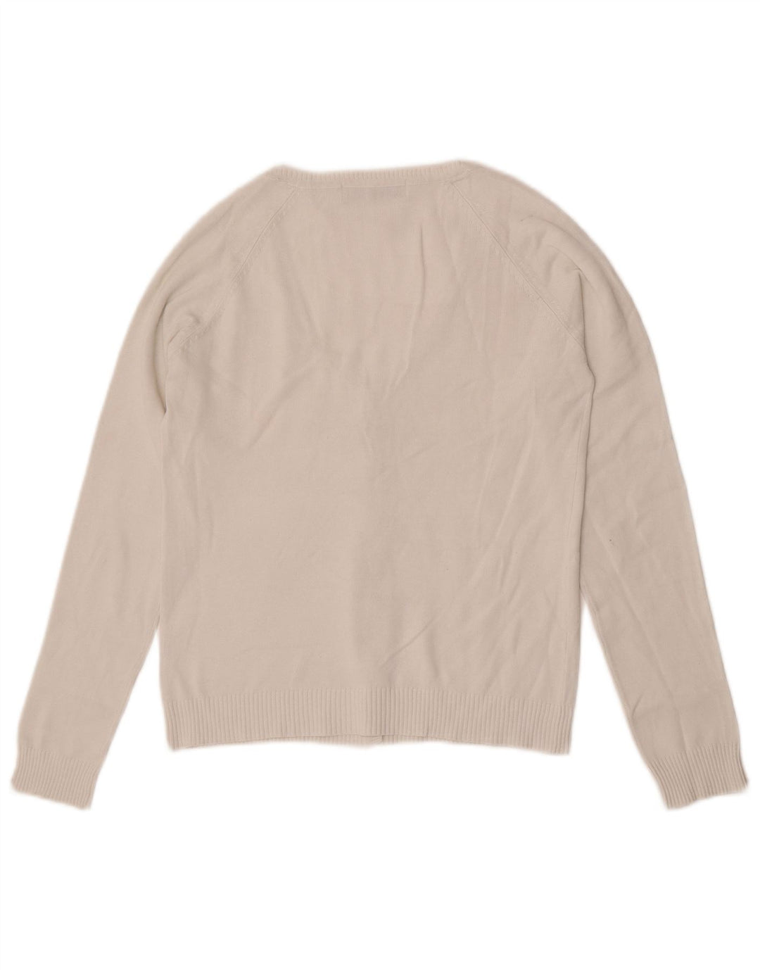 Zara Damen Crop Cardigan Pullover UK 12 Mittelweiße Baumwolle