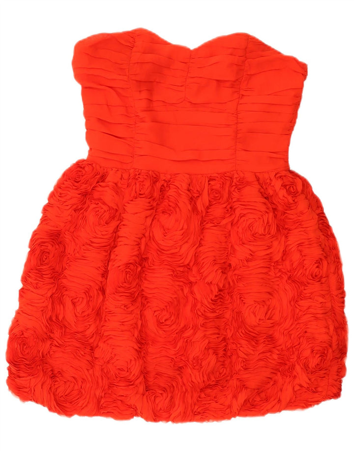 Trägerloses Kleid für Damen von H&M, EU 38, Mittelrot, Blumenmuster, Polyester
