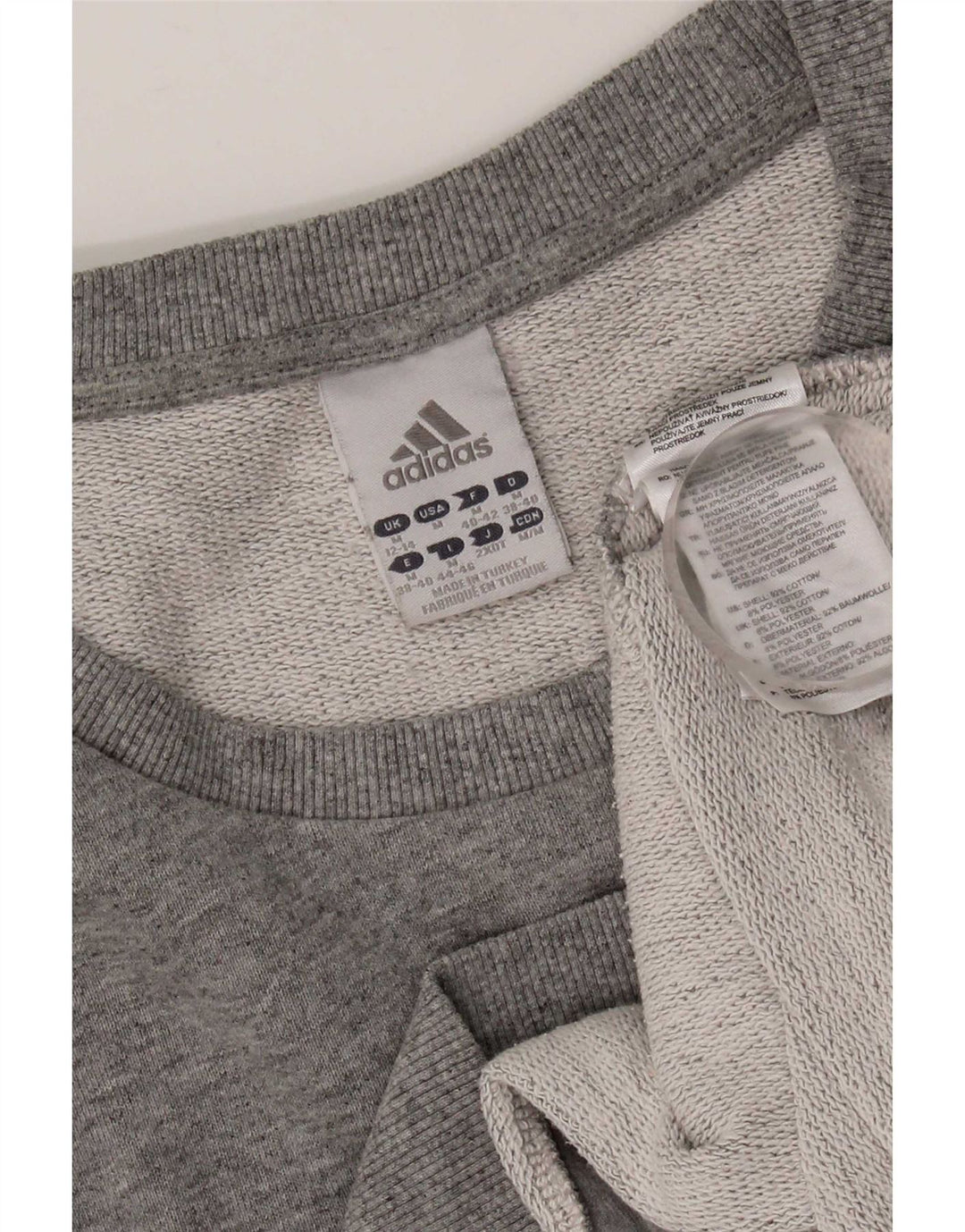 Adidas Damen Sweatshirt Pullover UK 12/14 mittelgraue Baumwolle