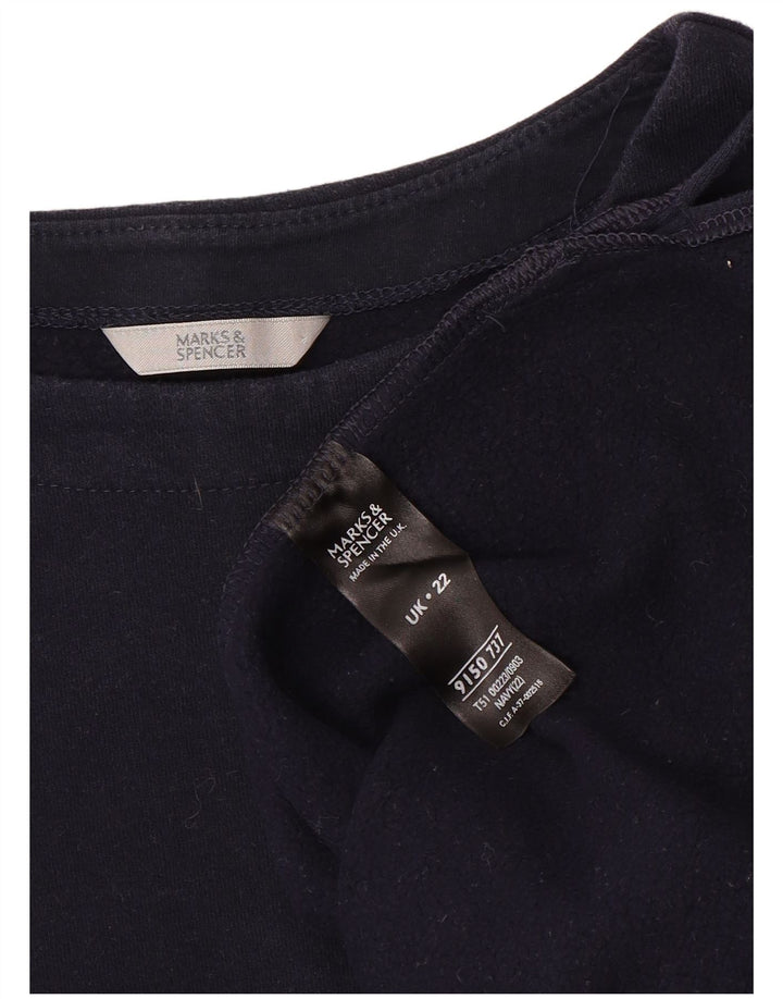 MARKS & SPENCER Damen Sweatshirt Pullover UK 22 3XL Marineblau Baumwolle