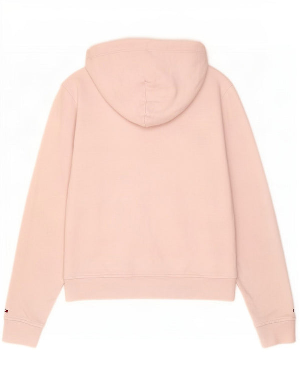 Tommy Hilfiger Damen Kapuzenpullover UK 14 Mittelrosa Baumwolle