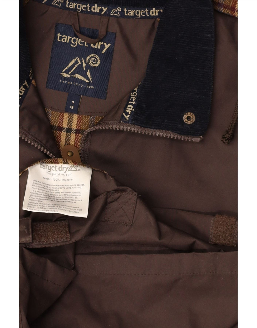 TARGET DRY Damen-Regenmantel mit Kapuze, UK 12, Mittelbraun, Polyester