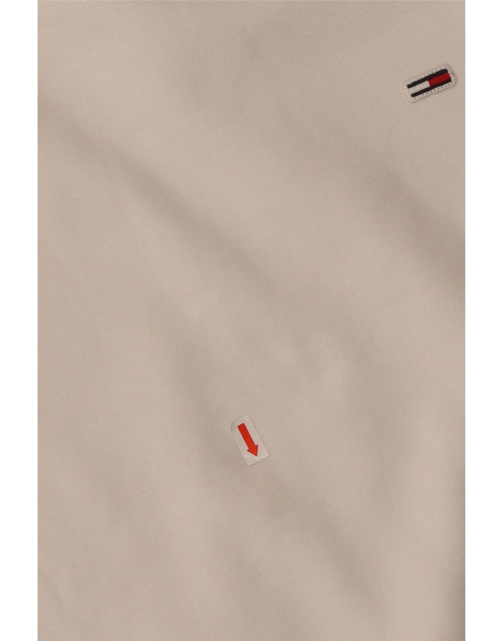 TOMMY HILFIGER Damen Übergroßer Sweatshirt-Pullover UK 6 XS Weiße Baumwolle