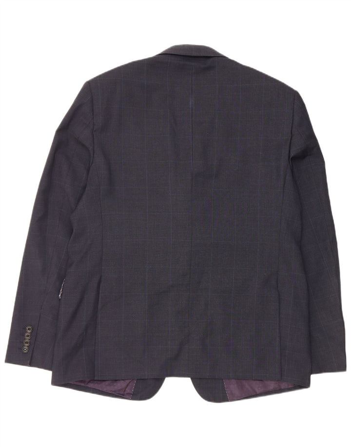 Marks & Spencer Herren-Blazer mit maßgeschneiderter Passform, UK 44, XL, Marineblau kariert