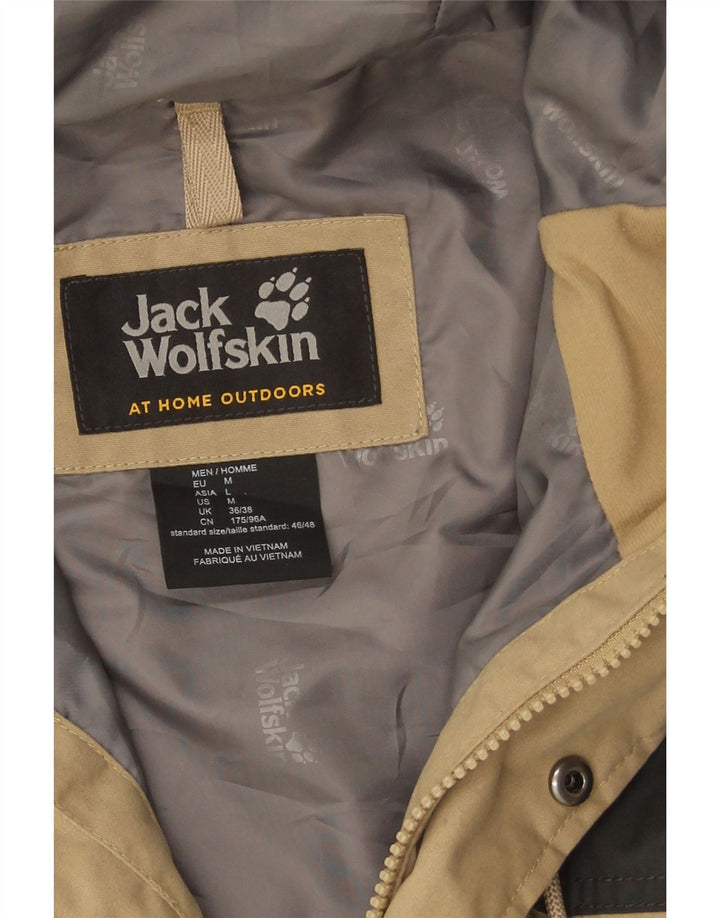 Jack Wolfskin Herren-Parka mit Kapuze, UK 36/38, Mittelbeige, Farbblock