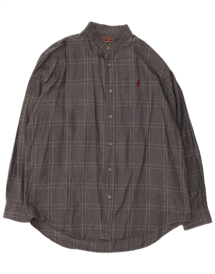 Marlboro Classics Herrenhemd, groß, grau kariert, Baumwolle