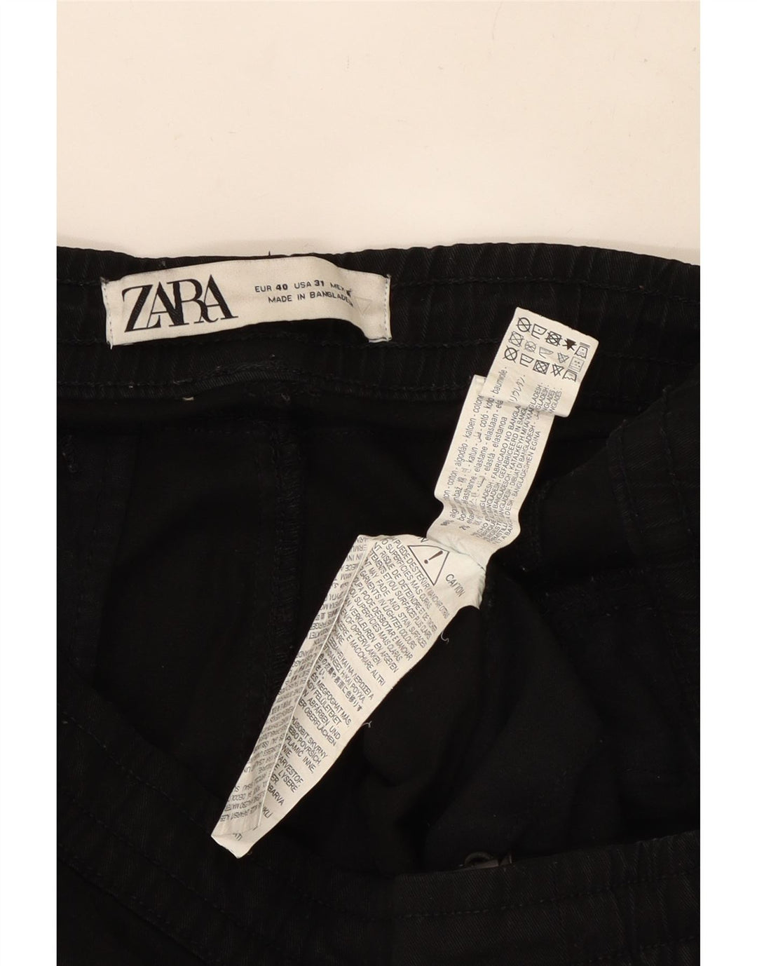ZARA Herren Jogger Cargohose EU 40 Medium W31 L27 Schwarze Baumwolle