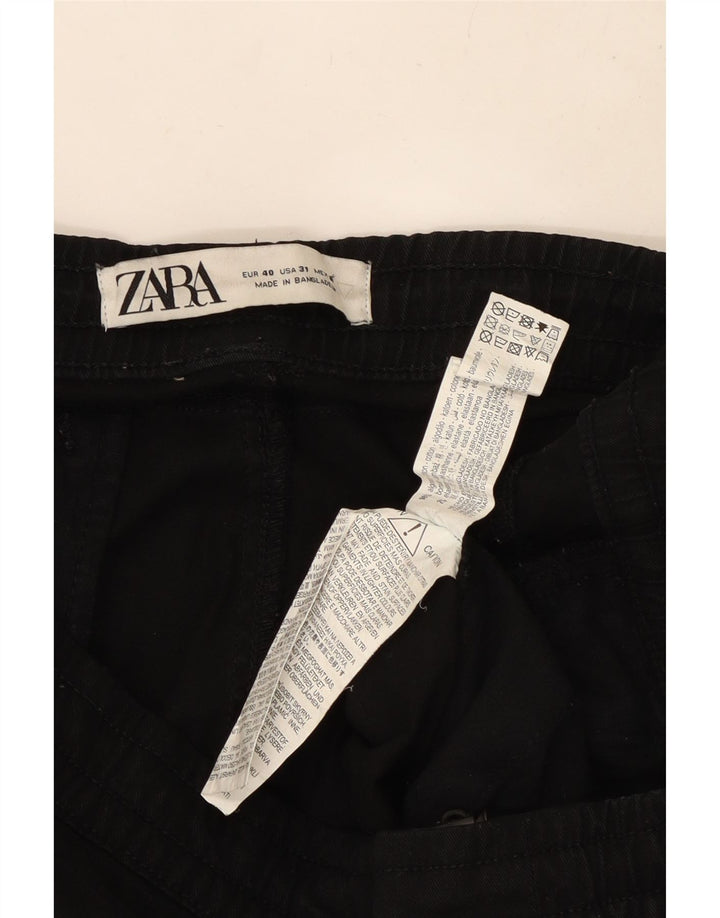 ZARA Herren Jogger Cargohose EU 40 Medium W31 L27 Schwarze Baumwolle