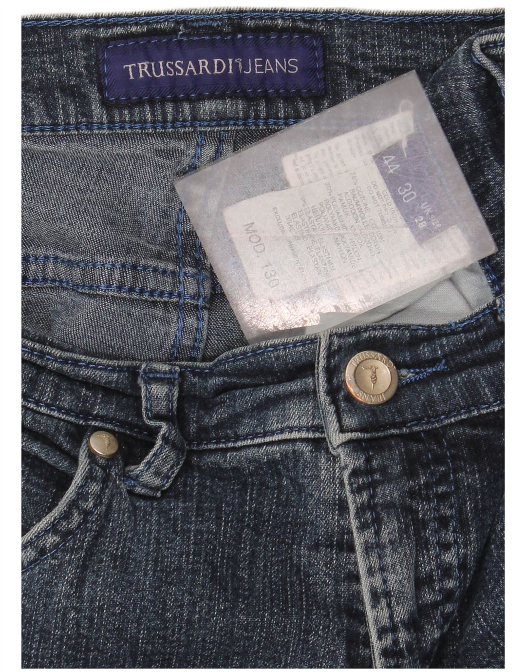 Trussardi Damen Straight Jeans W28 L35 Marineblaue Baumwolle
