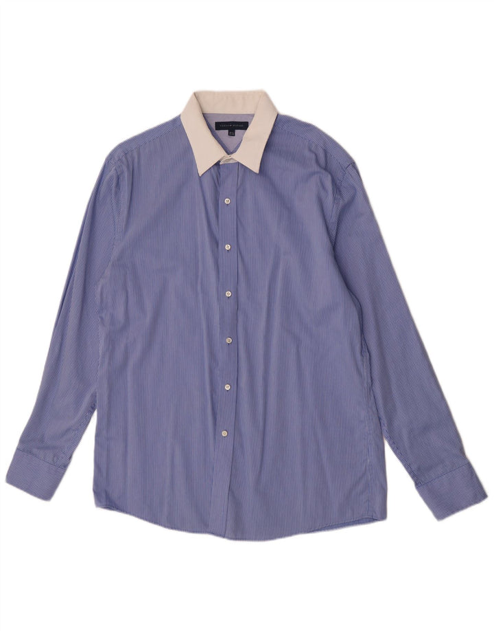 Tommy Hilfiger Herrenhemd Größe 16 1/2 Large Blauer Nadelstreifen