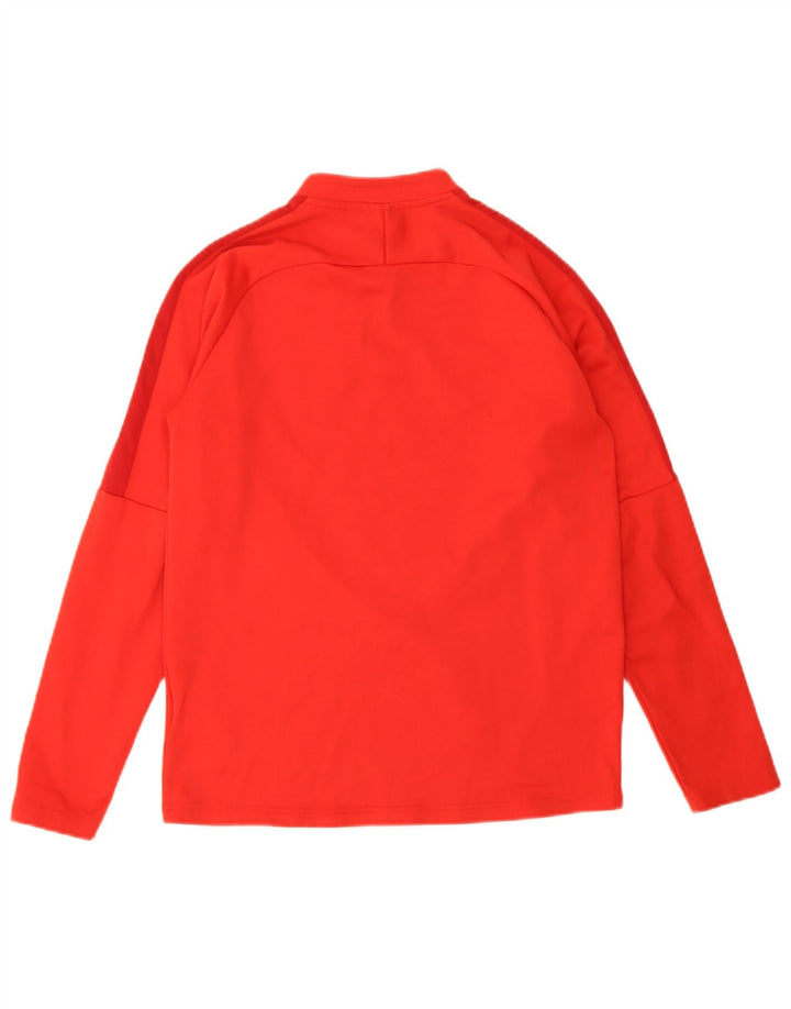 Nike Boys Dri Fit Zip Neck Top Langarm 13–14 Jahre XL Rot Polyester