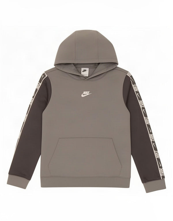Nike Boys Dri Fit Graphic Hoodie Jumper 12-13 Years Large Grey Colourblock