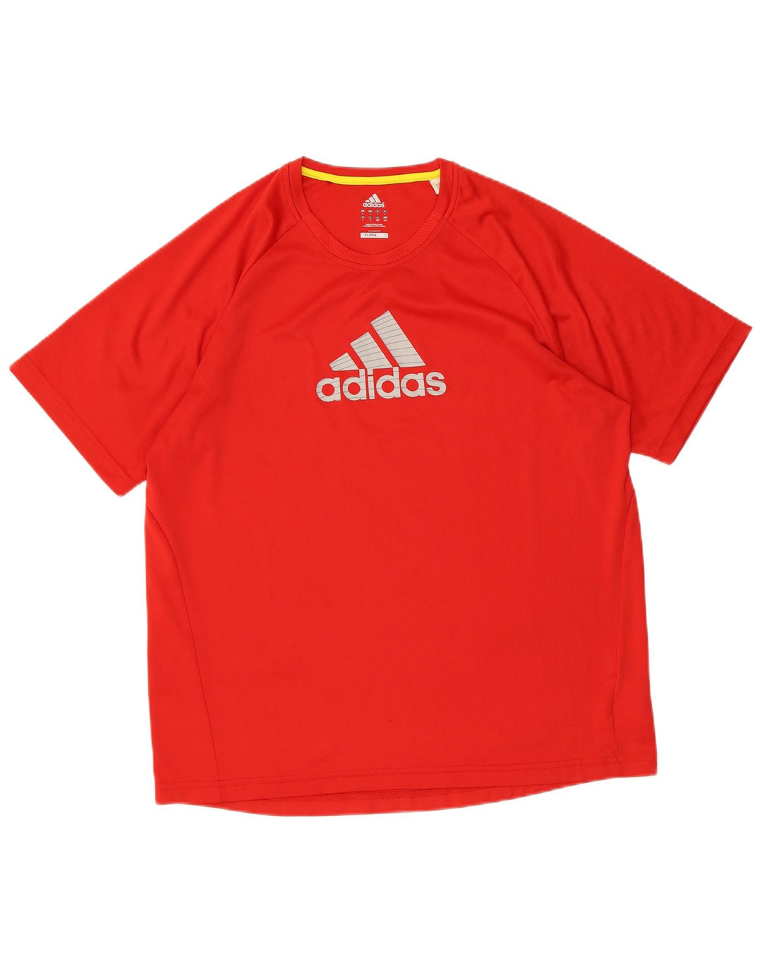 ADIDAS Herren Climalite Graphic T-Shirt Top Großes rotes Polyester