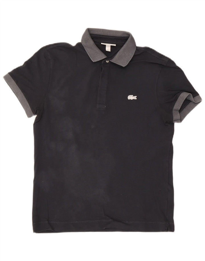 Lacoste Herren-Poloshirt mit normaler Passform, Größe 3, S, Marineblau, Farbblock