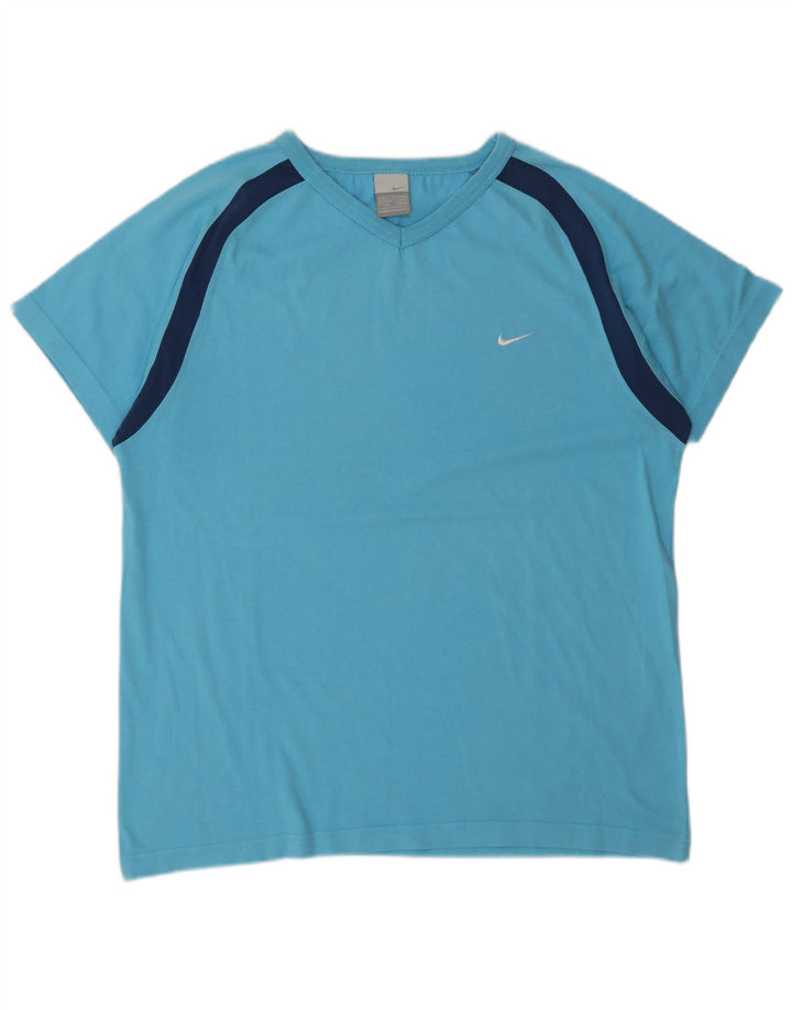 Nike Herren T-Shirt UK 42/44 Large Blue Colourblock