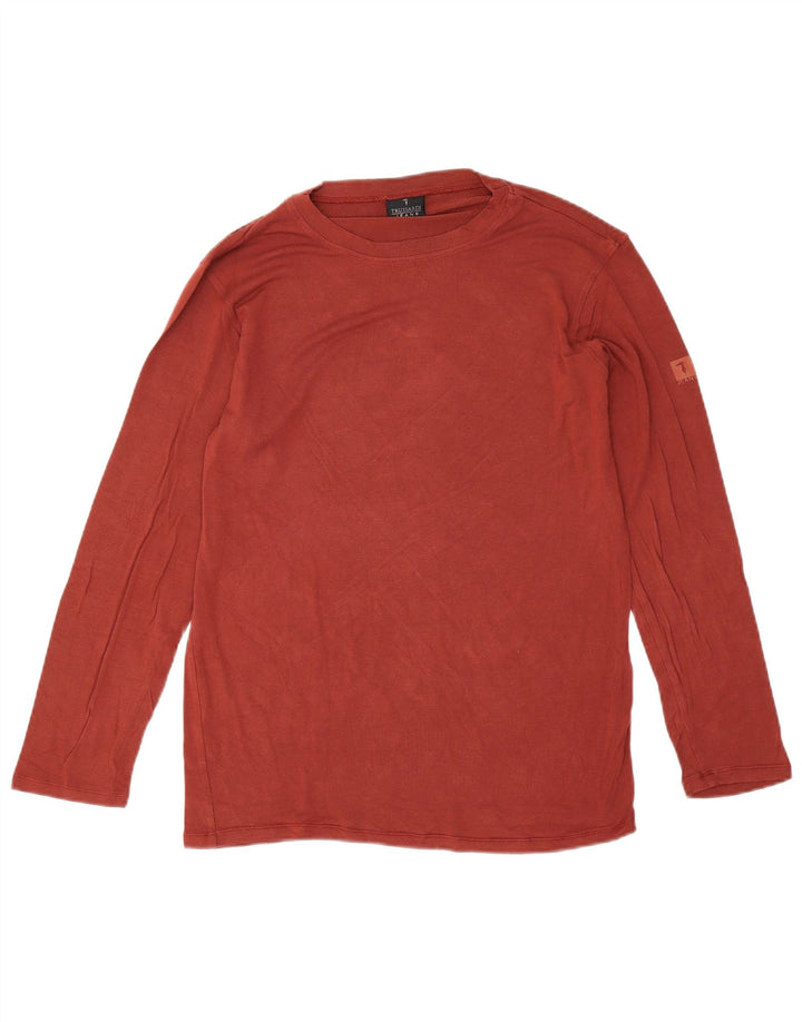 Trussardi Jeans Herren-Top, langärmelig, groß, rote Viskose