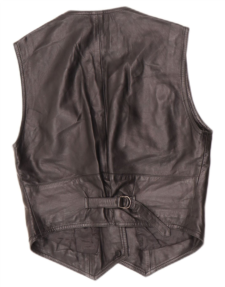 Maxime Damen Crop Lederweste IT 44 Medium Schwarz