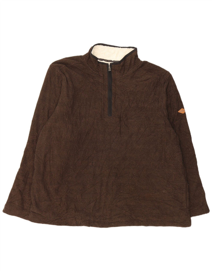Orvis Herren-Sweatshirt mit 1/4-Reißverschluss und Reißverschluss am Hals, 2XL, braun, Polyester